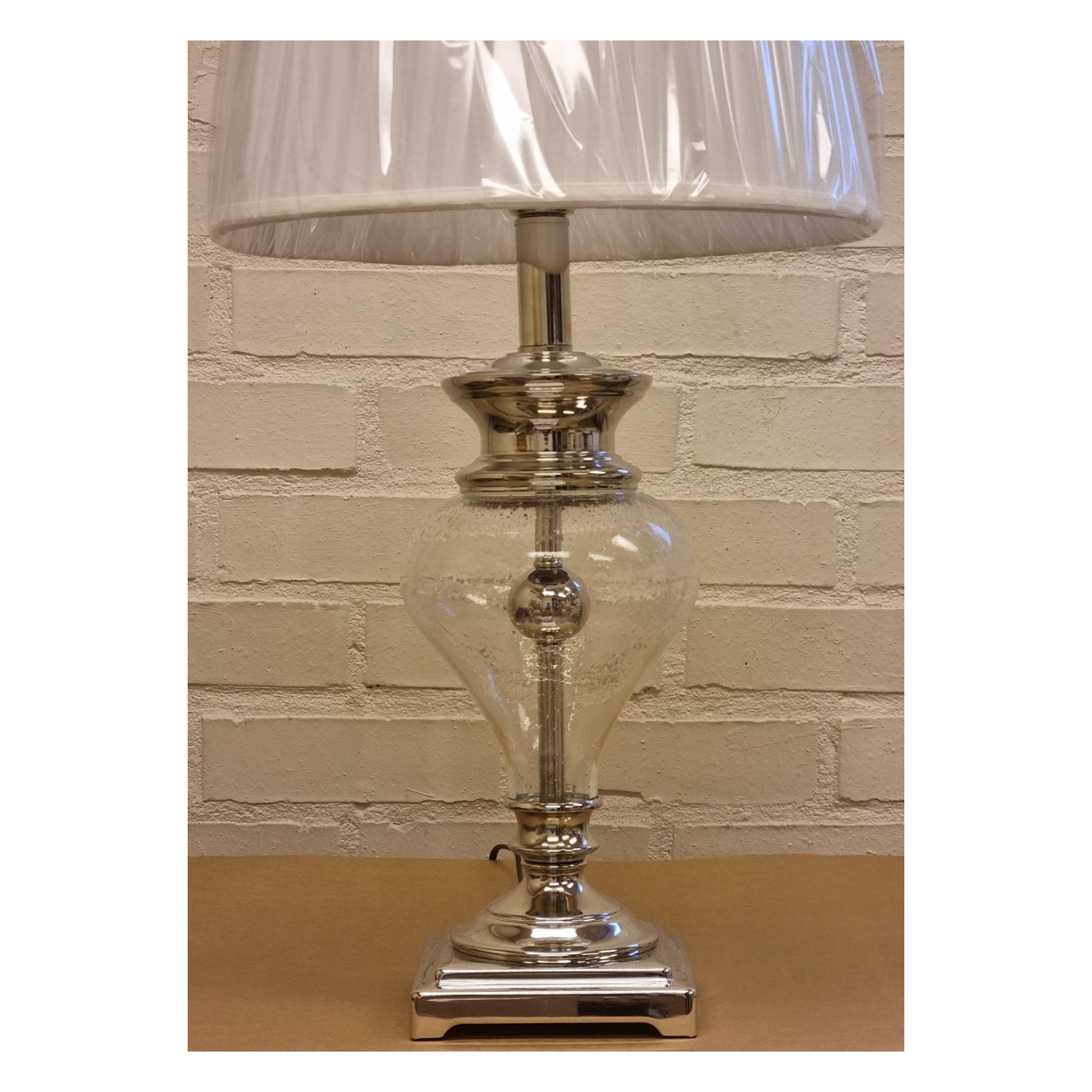 Marielle Bordslampa Silver/Klar/Vit