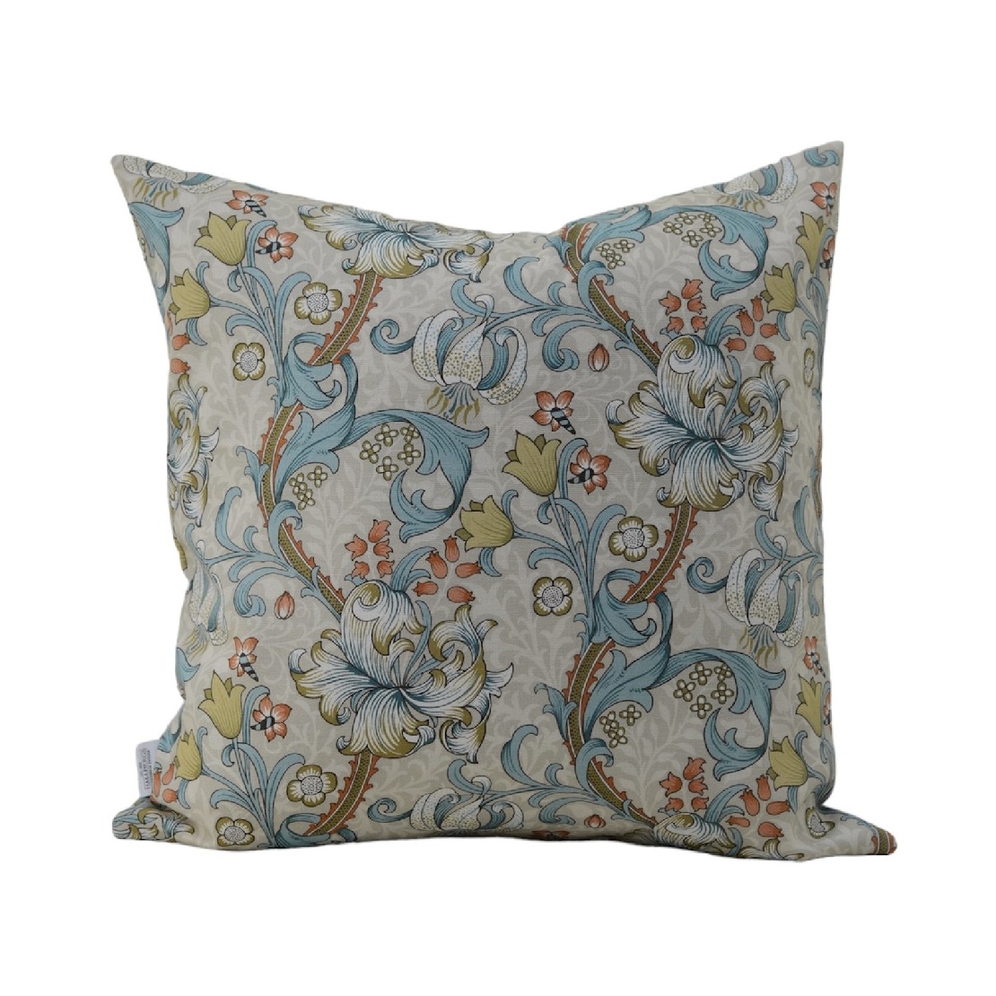Golden Lily Kuddf. Linen/Teal William Morris
