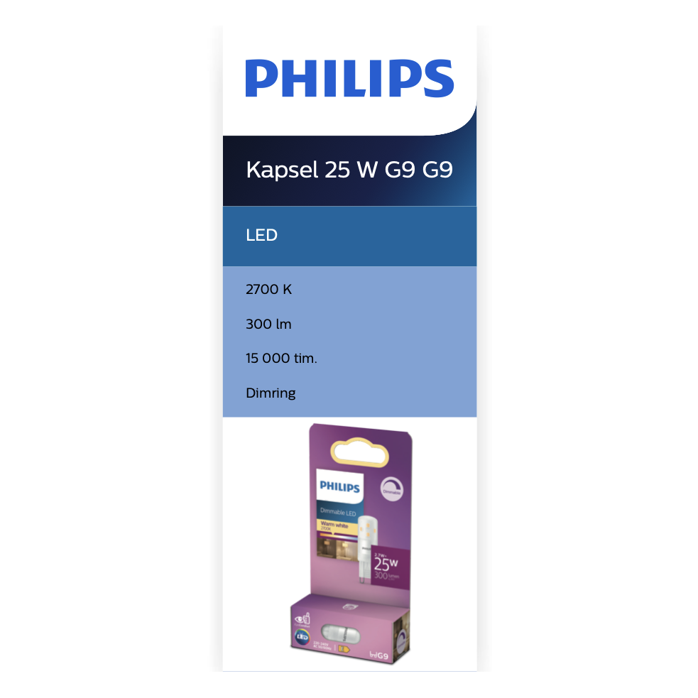 LED 25W G9 WW 230V Dim