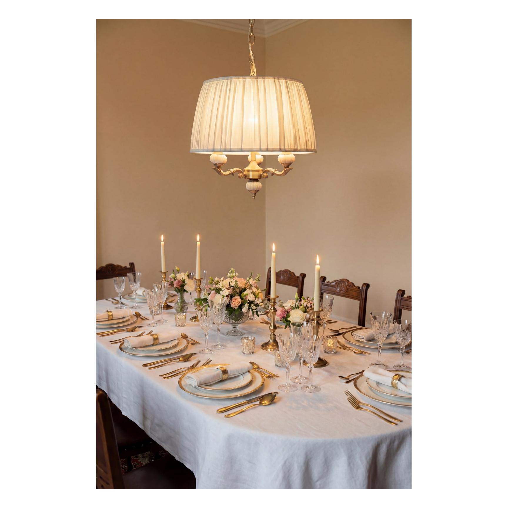 TOULOUSE Taklampa Guld/Naturvit