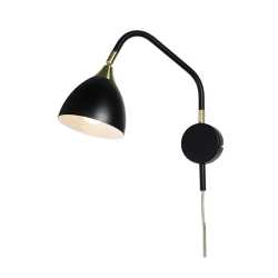 LÄZA VÄGGLAMPA SVART/BORSTAD MÄSSING LÄZA VÄGGLAMPA SVART/BORSTAD MÄSSING