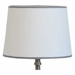 Carolin Lampskärm Vit med grått kantband Carolin Lampskärm Vit med grått kantband