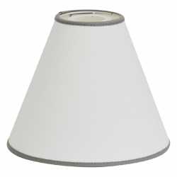 Carolin Lampskärm Vit med grått kantband Carolin Lampskärm Vit med grått kantband