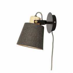 GEILO Vägglampa Svart/Trä GEILO Vägglampa Svart/Trä