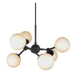 Atom Pendel 6-arm Ø45 Svart/Opal glas Atom Pendel 6-arm Ø45 Svart/Opal glas
