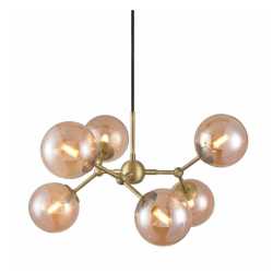 Atom Large Pendel 6-arm Ø57 Antik mässing/Amber Atom Large Pendel 6-arm Ø57 Antik mässing/Amber