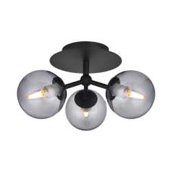 Atom Trio Plafond Ø26 Svart/Rök glas Atom Trio Plafond Ø26 Svart/Rök glas