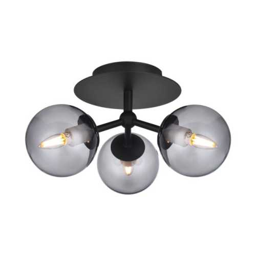 Atom Trio Plafond Ø26 Svart/Rök glas Atom Trio Plafond Ø26 Svart/Rök glas