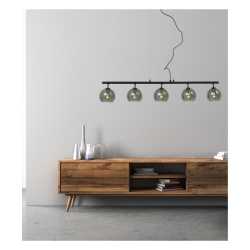 ATOM Taklampa 5-arm Svart/Rök ATOM Taklampa 5-arm Svart/Rök