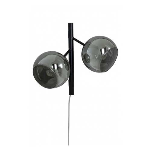 ATOM Vägglampa 2-arm Svart/Rök ATOM Vägglampa 2-arm Svart/Rök